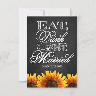 Rustic Sunflower Country Wedding RSVP-kaarten RSVP Kaartje