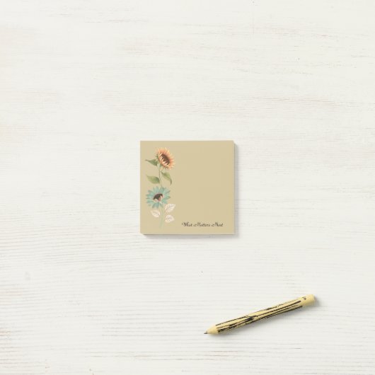Rustic Sunflower Custom Sticky Post-it® Notes (Op bureau)