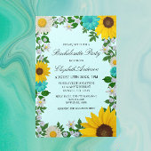 Rustic Sunflower Daisy Floral Bachelorette Party Kaart