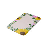 Rustic Sunflower Daisy Floral Pink Badmat (Gekanteld)