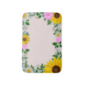 Rustic Sunflower Daisy Floral Pink Badmat (Voorkant Verticaal)