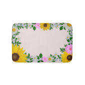 Rustic Sunflower Daisy Floral Pink Badmat (Voorkant)