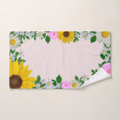 Rustic Sunflower Daisy Floral Pink Handdoek (Handdoek)