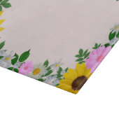 Rustic Sunflower Daisy Floral Pink Snijplank (Hoek)