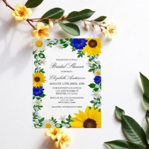 Rustic Sunflower Daisy Floral Vrijgezellenfeest Vellum Uitnodigingen
