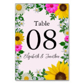 Rustic Sunflower Daisy Floral Wedding Kaart (Voorkant)
