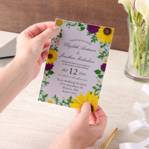 Rustic Sunflower Daisy Floral Wedding Vellum Uitnodigingen