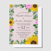 Rustic Sunflower Daisy Floral Wedding Vellum Uitnodigingen (Offset)