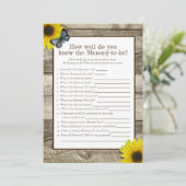 Rustic Sunflower die het beste Baby shower van mam Kaart (Staand voorkant)