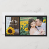 Rustic Sunflower en Barn Wood Wedding Bedankt (Voorkant)