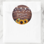 Rustic Sunflower en Lights Sweet 16 Hartelijk dank Ronde Sticker (Tas)
