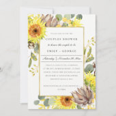 RUSTIC SUNFLOWER EUCALYPTUS FLORAL COUPLY SHOWER KAART (Voorkant)