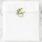 Rustic Sunflower Eucalyptus Greenery Hartelijk dan Ronde Sticker (Tas)