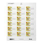 RUSTIC SUNFLOWER EUCALYPTUS PINFLORAAL ADRES ETIKET (Full Sheet)