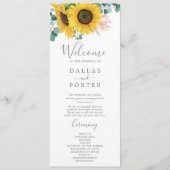 Rustic Sunflower Eucalyptus Programme de mariage (Devant)