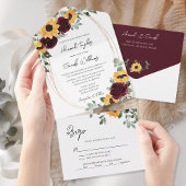 Rustic Sunflower Fall Weddenschap met RSVP All In One Uitnodiging