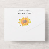 Rustic Sunflower Fall Wedding All In One Uitnodiging (Achterkant)