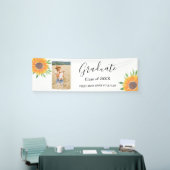 Rustic Sunflower Foto Gefeliciteerd Afstuderen Spandoek (Beurs)