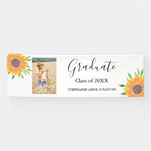 Rustic Sunflower Foto Gefeliciteerd Afstuderen Spandoek
