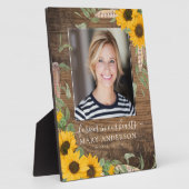 Rustic Sunflower Fotoherdenking Fotoplaat (Zijkant)