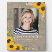 Rustic Sunflower Fotoherdenking Fotoplaat (Voorkant)
