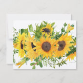 Rustic Sunflower Funeral Memorial Merci Note (Dos)