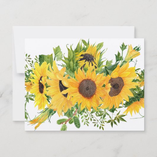 Rustic Sunflower Funeral Memorial Merci Note (Dos)