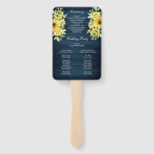 Rustic Sunflower Greenery Wedding Fan Programme Handwaaier (Achterkant)