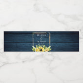 Rustic Sunflower Greenery Wedding Water Bottle Lab Waterfles Etiket (Enkel label)