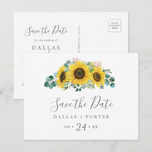 Rustic Sunflower Horizontal Sparen het Briefkaart