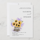 Rustic Sunflower Hydrangea Waterverf Chic Wedding Kaart (Voorkant)