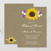 Rustic Sunflower Kraft Rehearsal Dinner Invites Kaart (Voorkant / Achterkant)