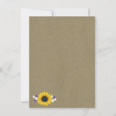 Rustic Sunflower Kraft Rehearsal Dinner Invites Kaart (Achterkant)