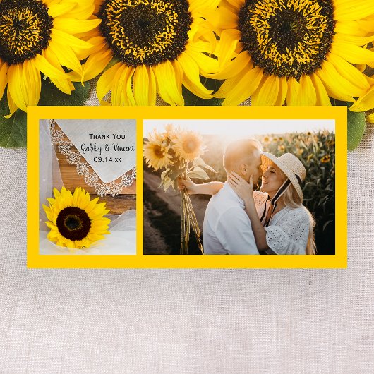 Rustic Sunflower Lace Country Weddenschap Bedankt