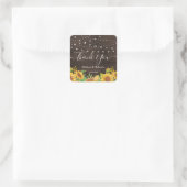 rustic sunflower lights wedding vierkante sticker (Tas)