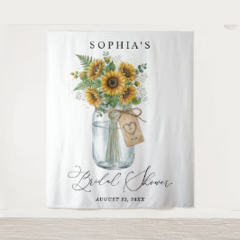 Rustic Sunflower Mason Jar Bridal Shower Wandkleed