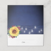 Rustic Sunflower Mason Jar Lights Navy Wedding (Buitenkant ongevouwen)