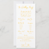 Rustic Sunflower Mason Jar Wedding Party Programme (Dos)