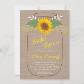 Rustic Sunflower Mason jarre invitations de douche (Devant)