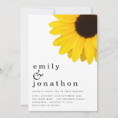 Rustic Sunflower Modern Typography Wedding Kaart (Voorkant)