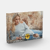 Rustic Sunflower Monogram Class of Photo Block Fotoblokken (Links)