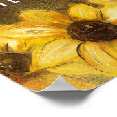 Rustic Sunflower Monogram Welkom op het huwelijk Poster (Hoek)