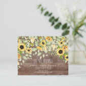 Rustic Sunflower Moving Announding Kaart (Staand voorkant)
