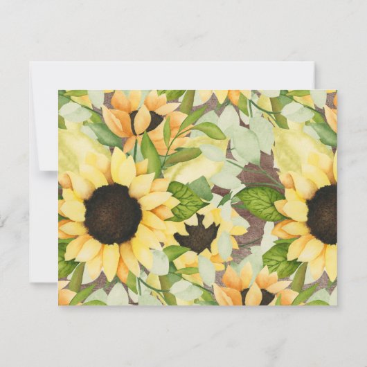 Rustic Sunflower Moving Announding Kaart (Achterkant)