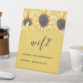 Rustic Sunflower Network WiFi-wachtwoord Reclamebord Met Voetstuk (Insitu)