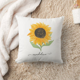 Rustic Sunflower Personalized Name Script Kussen