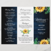 Rustic Sunflower Programme de mariage respiratoire (Devant)