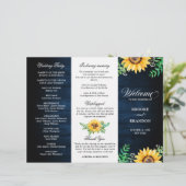 Rustic Sunflower Programme de mariage respiratoire (Debout devant)