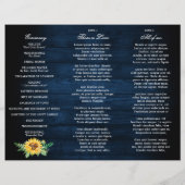 Rustic Sunflower Programme de mariage respiratoire (Dos)