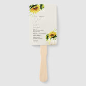 Rustic Sunflower Pumpkin Floral Wedding Programme Handwaaier (Voorkant)